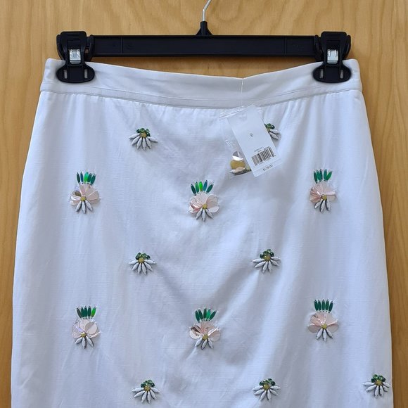 Banana Republic NWT Pineapple Embellished Skirt size 6 - Picture 5 of 9